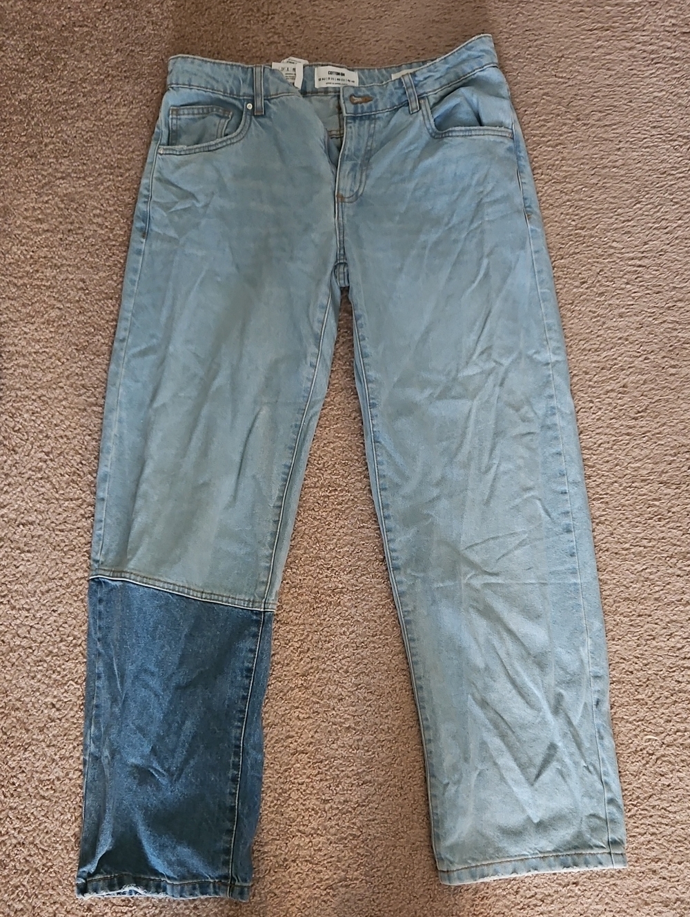 Womens Cotton-On Two-Tone Light Blue Denim Jeans